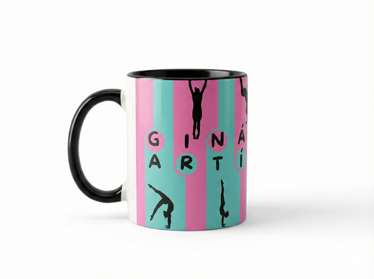 Caneca Ginástica Artística – Estilo Teen Fashion Rosa e Verde