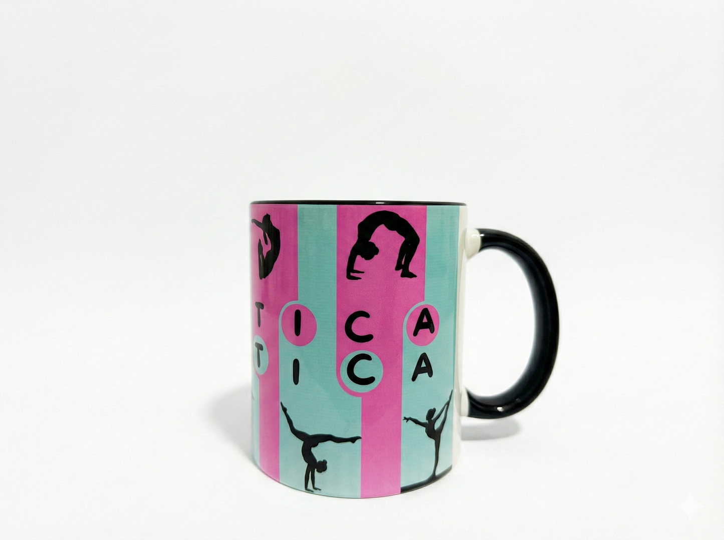 Caneca Ginástica Artística – Estilo Teen Fashion Rosa e Verde